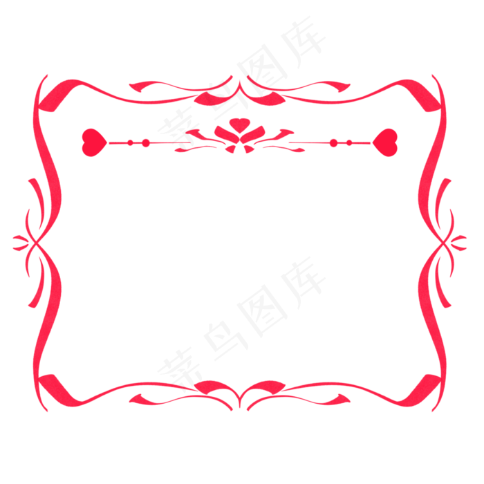 七夕情人节红色彩带边框(2000X2000(DPI:300))psd模版下载
