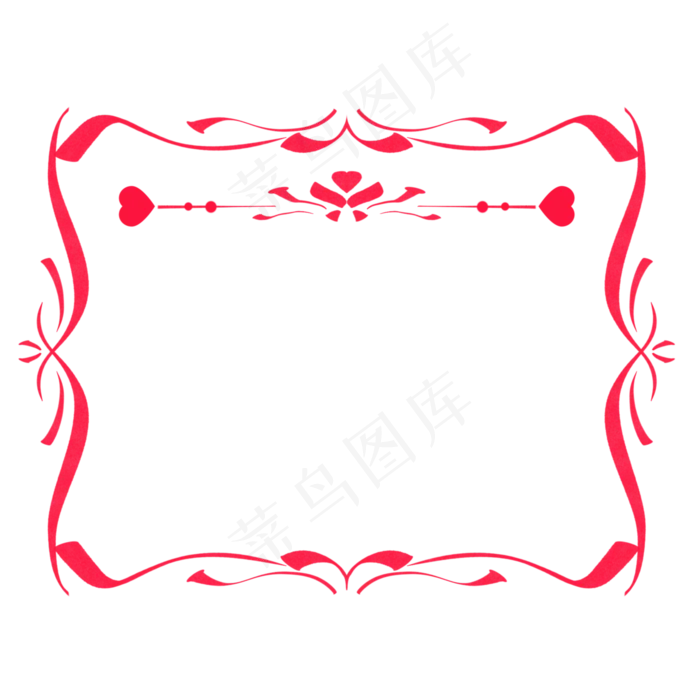 七夕情人节红色彩带边框(2000X2000(DPI:300))psd模版下载