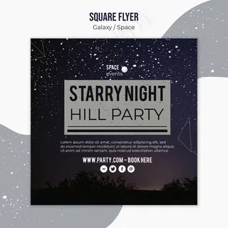 星夜派对广场宣传单,DM传单模板