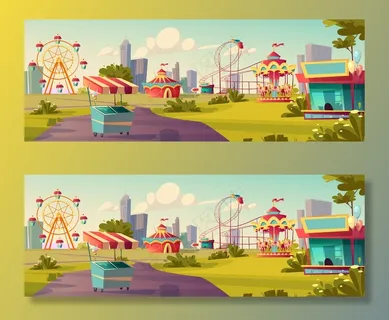 游乐园、狂欢节或节日集市卡通