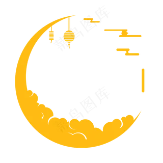 黄色中秋节边框