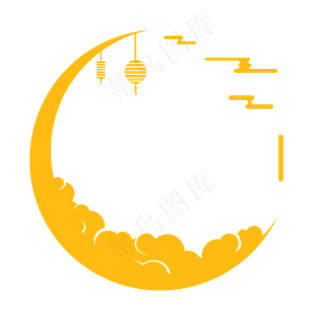 黄色中秋节边框