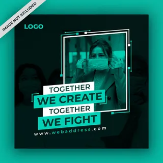 冠状病毒或covid-19社交媒体帖子模板