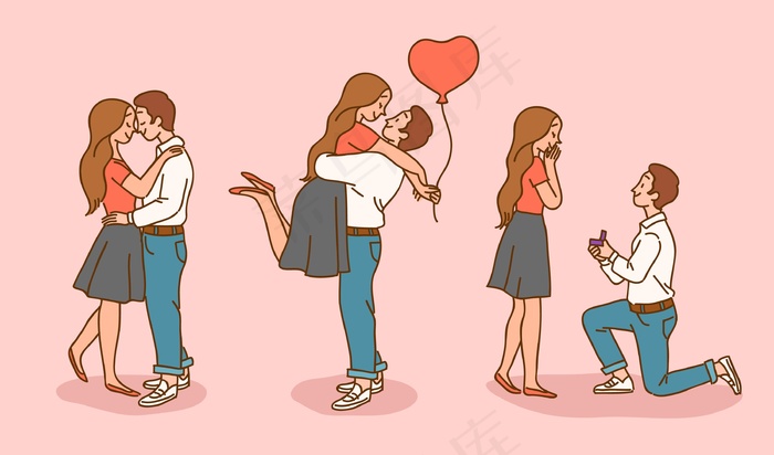 情人节情侣插画集