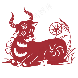 牛年剪纸形象
