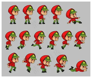 红色连帽衫男孩游戏精灵