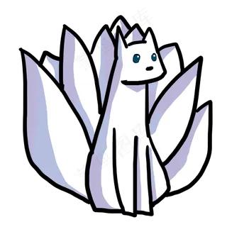 中元节鬼节Q版漫画风格九尾狐