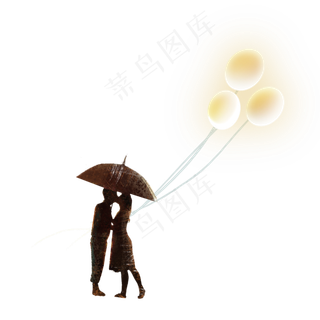 七夕情人节浪漫的情侣亲吻