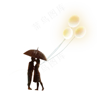 七夕情人节浪漫的情侣亲吻