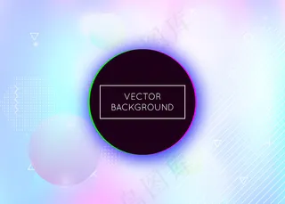 液体与动态流体形成背景。孟菲斯元素全息包豪斯梯度。