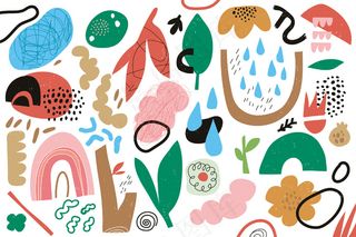 手绘抽象有机形状背景