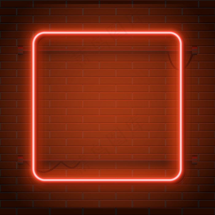 砖墙上的霓虹灯。概念。