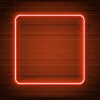 砖墙上的霓虹灯。概念。