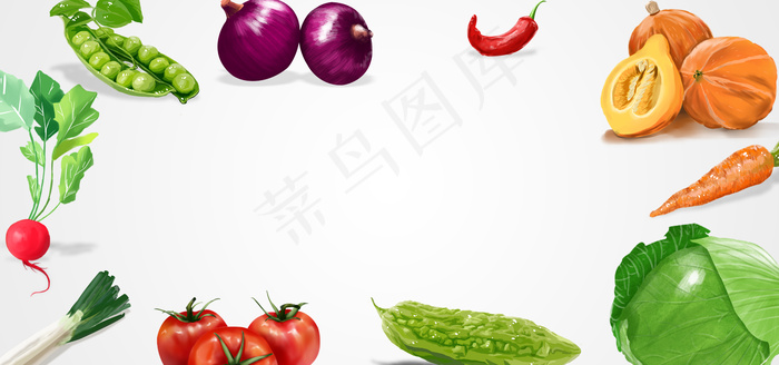 蔬菜简约白色banner(1920*900px 	       )psd模版下载