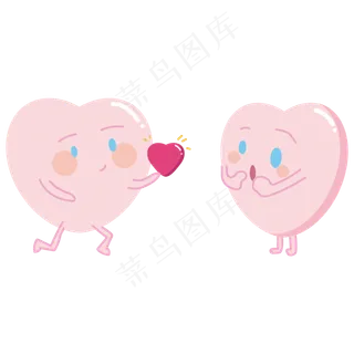 七夕节卡通手绘爱心