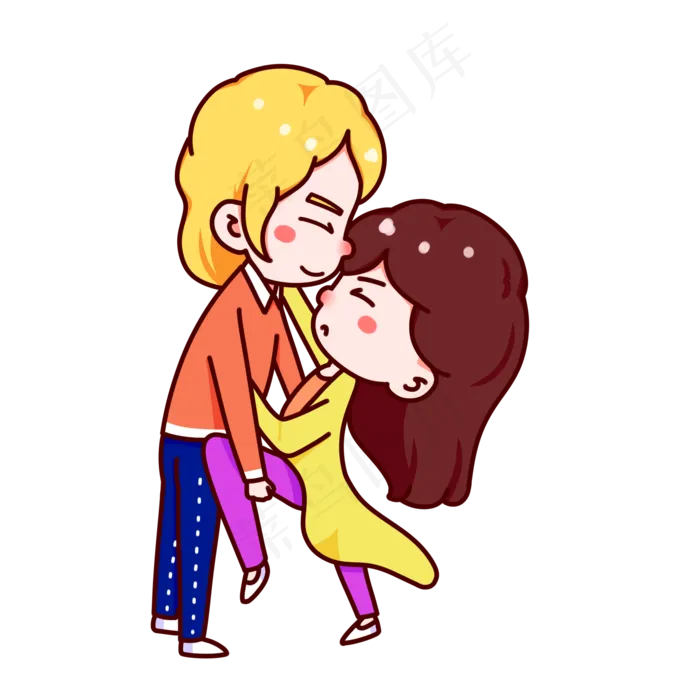 情人节可爱情侣亲亲(2000X2000(DPI:299))psd模版下载