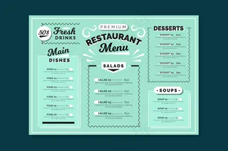 彩色餐厅菜单模板