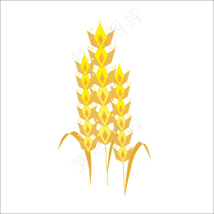 菱形麦穗秋天金黄色植物cdr矢量模版下载