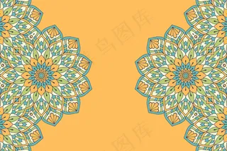 金色矢量豪华装饰曼荼罗设计背景