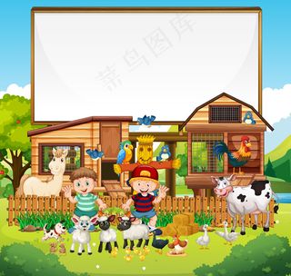 隔离动物养殖场的有机养殖场中的空白板