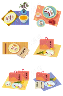 重阳节菊花酒重阳糕手绘