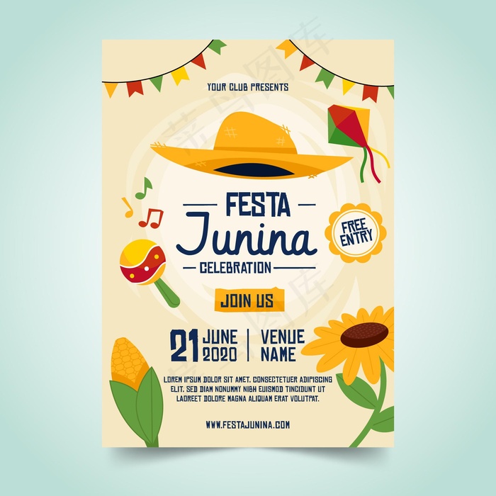 平面设计festa junina海报模板