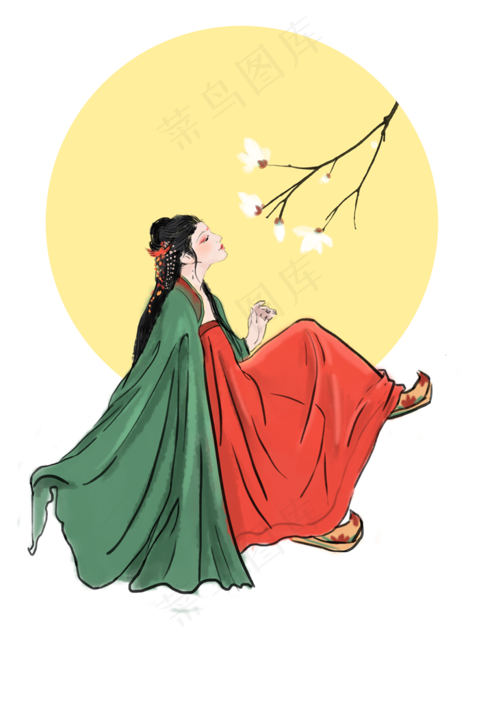 中秋月亮古风美人
