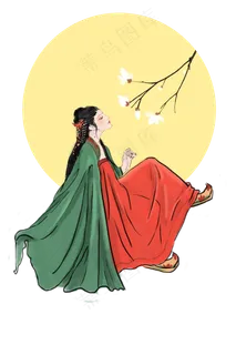 中秋月亮古风美人
