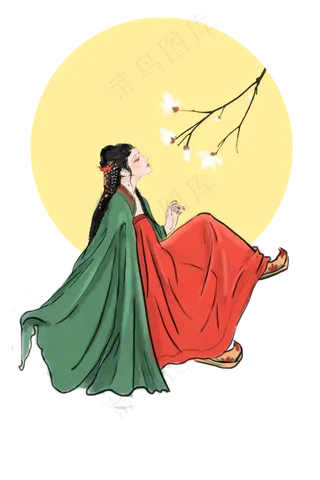 中秋月亮古风美人