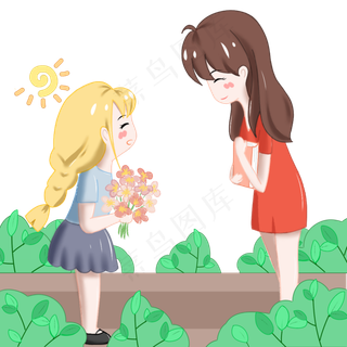 教师节手绘老师学生