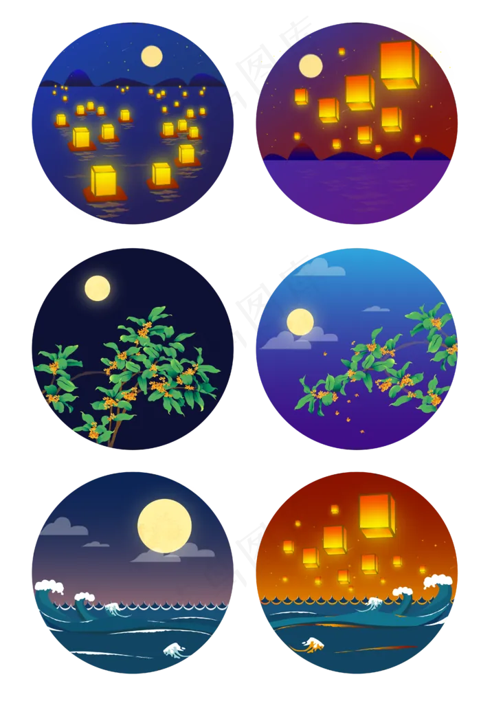 中秋节矢量元素合集(1024X1369(DPI:150))ai矢量模版下载