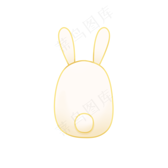 中秋节赏月背面兔子玉兔卡通金色(2000X2000(DPI:300))psd模版下载