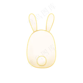 中秋节赏月背面兔子玉兔卡通金色