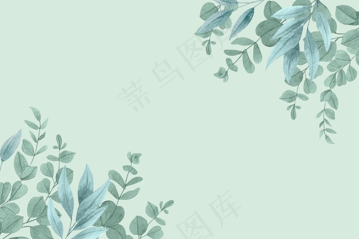 水彩叶背景eps,ai矢量模版下载