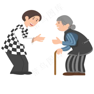 手绘矢量重阳节相关人物