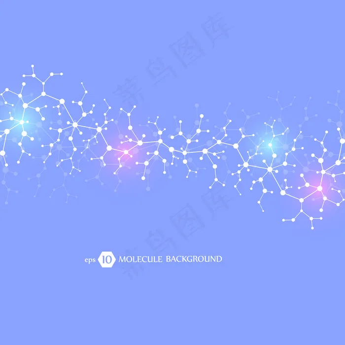 神经元和神经系统的分子概念。医学科学研究。粒子的分子结构。科技背景eps,ai矢量模版下载