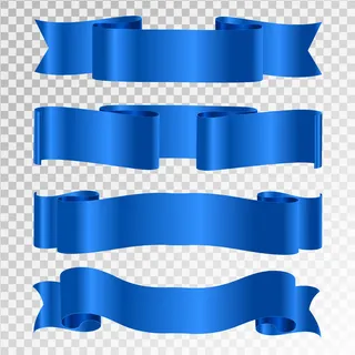 在透明背景上隔离的蓝丝带