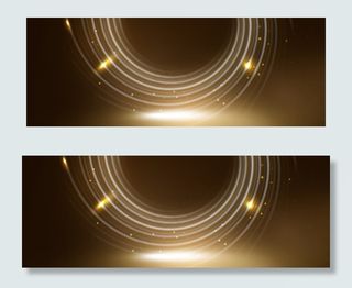 炫酷光效科技一路芳华怡浓感恩年会展板