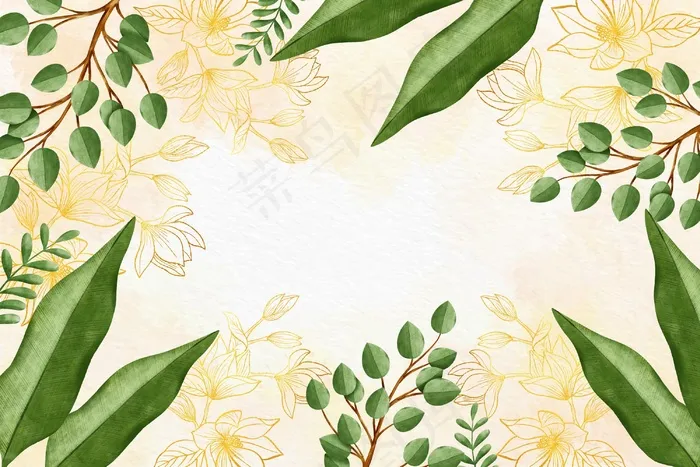 水彩花卉背景eps,ai矢量模版下载