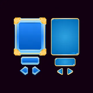 一套黄金果冻钻石游戏ui板弹出的gui资产元素