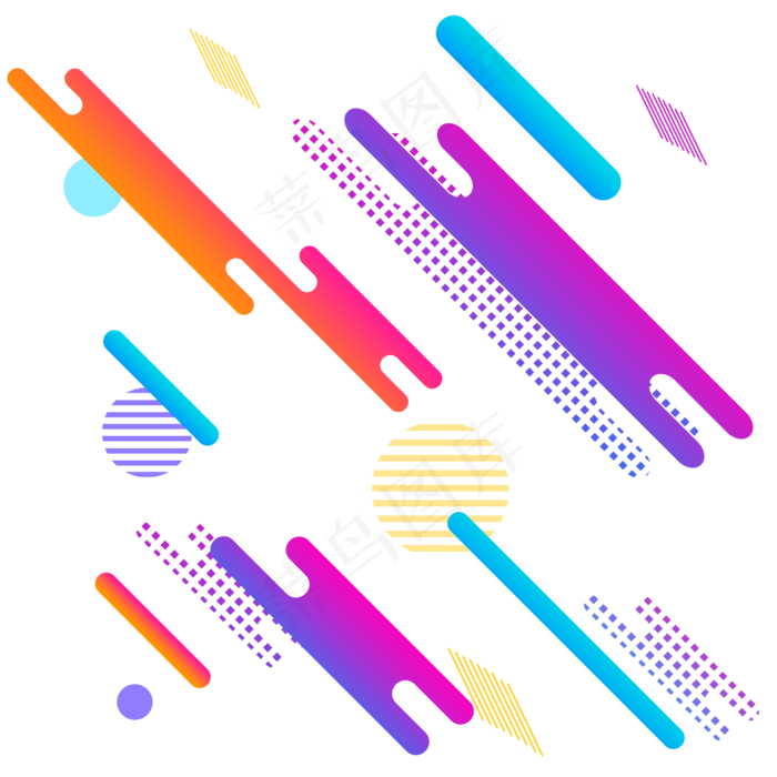 渐变几何电商漂浮装饰