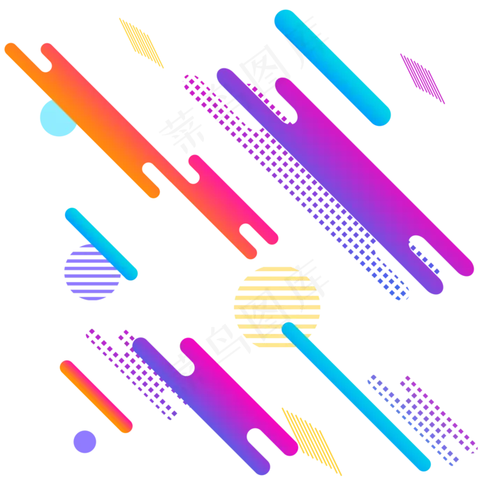 渐变几何电商漂浮装饰(2000X2000(DPI:300))psd模版下载