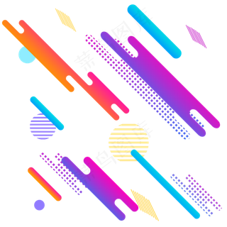 渐变几何电商漂浮装饰