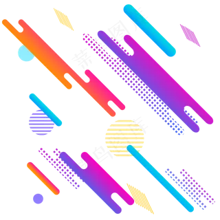 渐变几何电商漂浮装饰