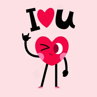 可爱的心形字母贺卡