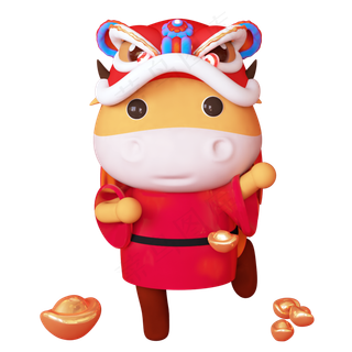 立体质感新年牛