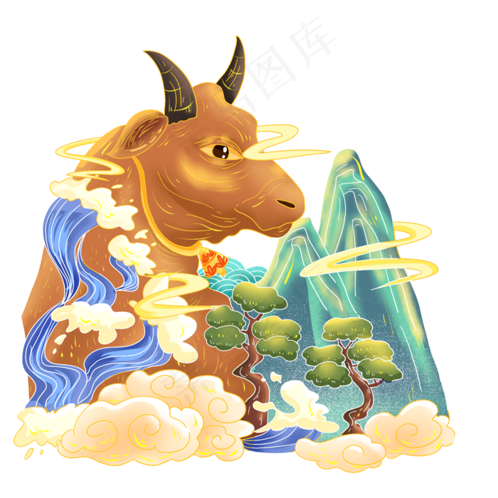 2021年国潮中国风春节牛年