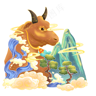 2021年国潮中国风春节牛年