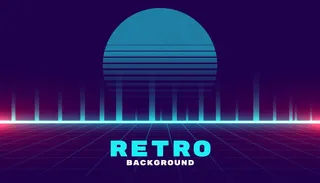 复古网络未来主义霓虹风格游戏背景