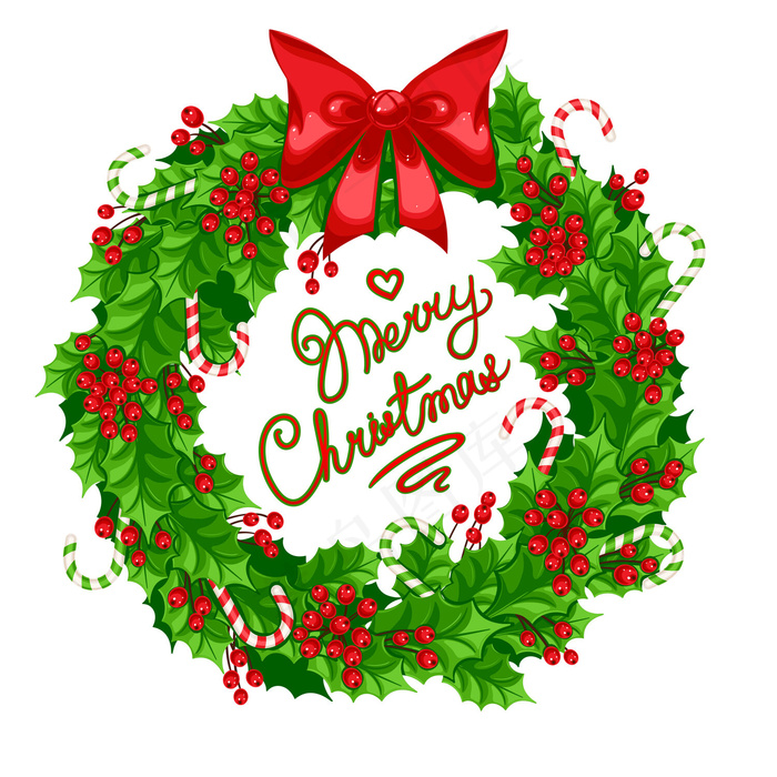 冬青树圣诞花环